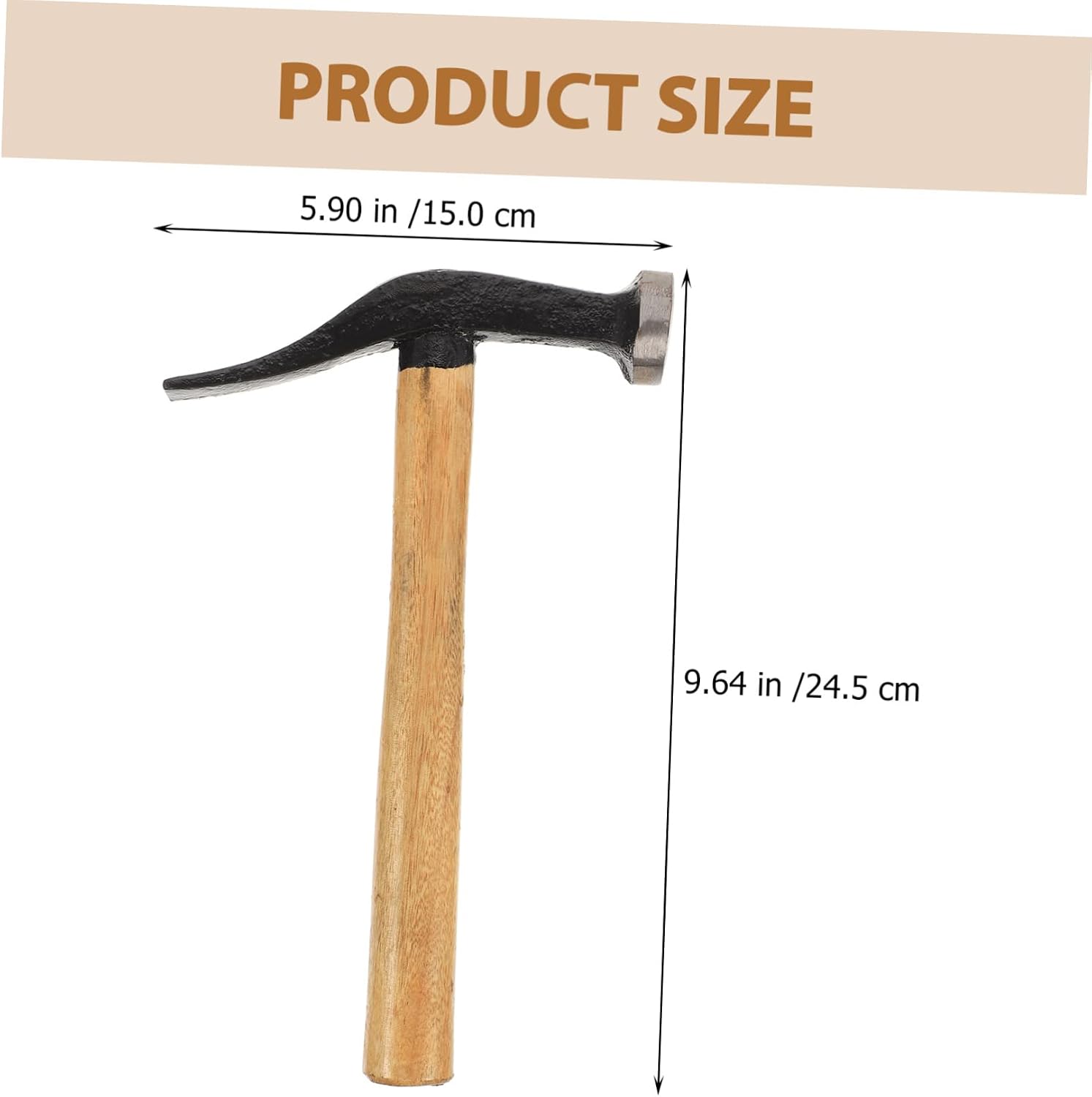 NUOBESTY English Shoemaking Hammer Multi-function Tack Hammer for Shoe Repair Wooden Handle