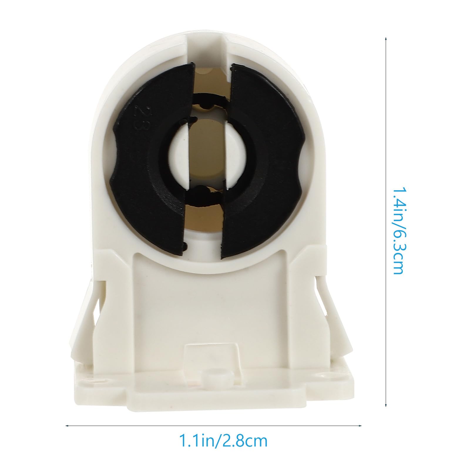 Homoyoyo 20 soportes para lámparas fluorescentes blancas, no puente, para lápidas T8, soporte para tubos fluorescentes, clip para tubo fluorescente, lápida T8, portalámparas