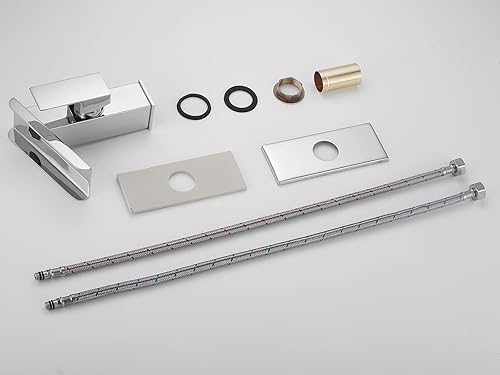 Miniatura 7 de Grifo de lavabo de baño cromado con un agujero LED cascada RGB 3 colores cambio de luz grifos de tocador de latón de una sola manija moderna grifo