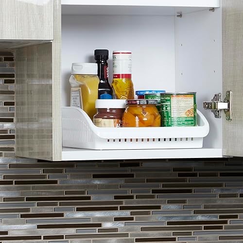 Miniatura 4 de Home Basics Organizador grande de plástico para despensa o refrigerador, color blanco