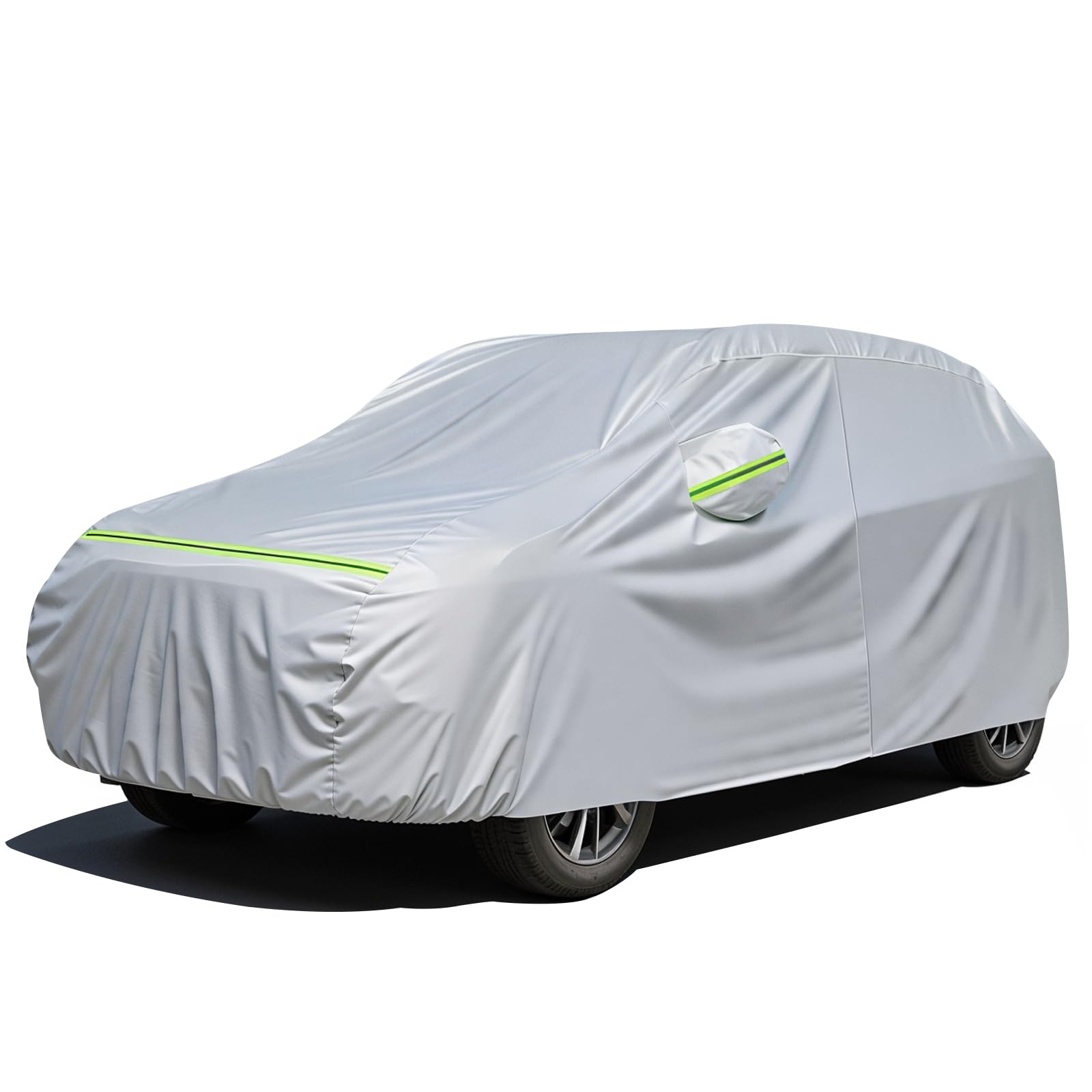 Favoto Funda de Coche Exterior Impermeable Transpirable Compatibles con Audi Q2/Q3 BMW X1/X2 Volvo XC40 Anti-UV Transpirable Resistente al Polvo Lluvia Rasguño Nieve al Aire Libre Plateado