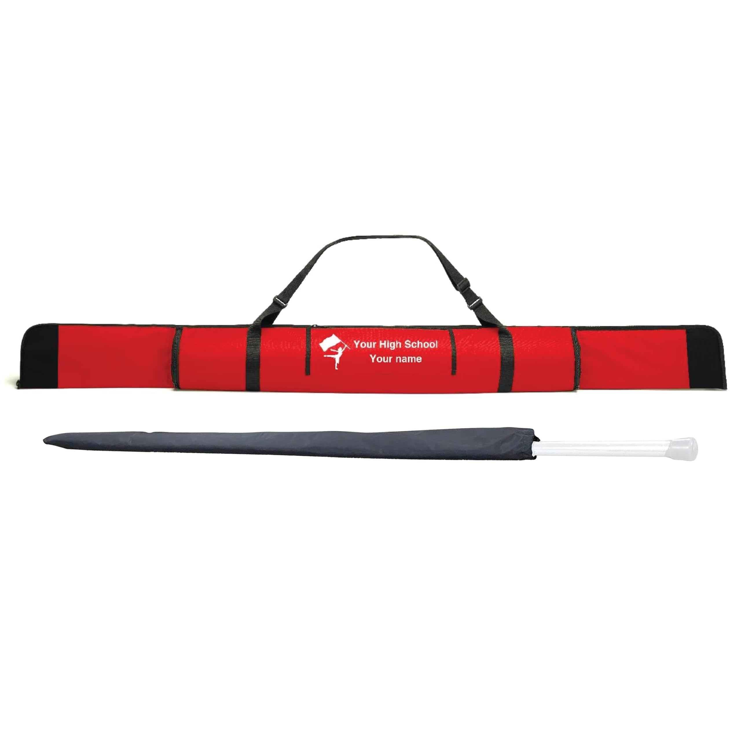 Sportwaves Color Guard Bag (holds 3 Flag s, 1 Rifle, 1 Saber) - 78 Inch For Winter Guard and Marching Band (Red)