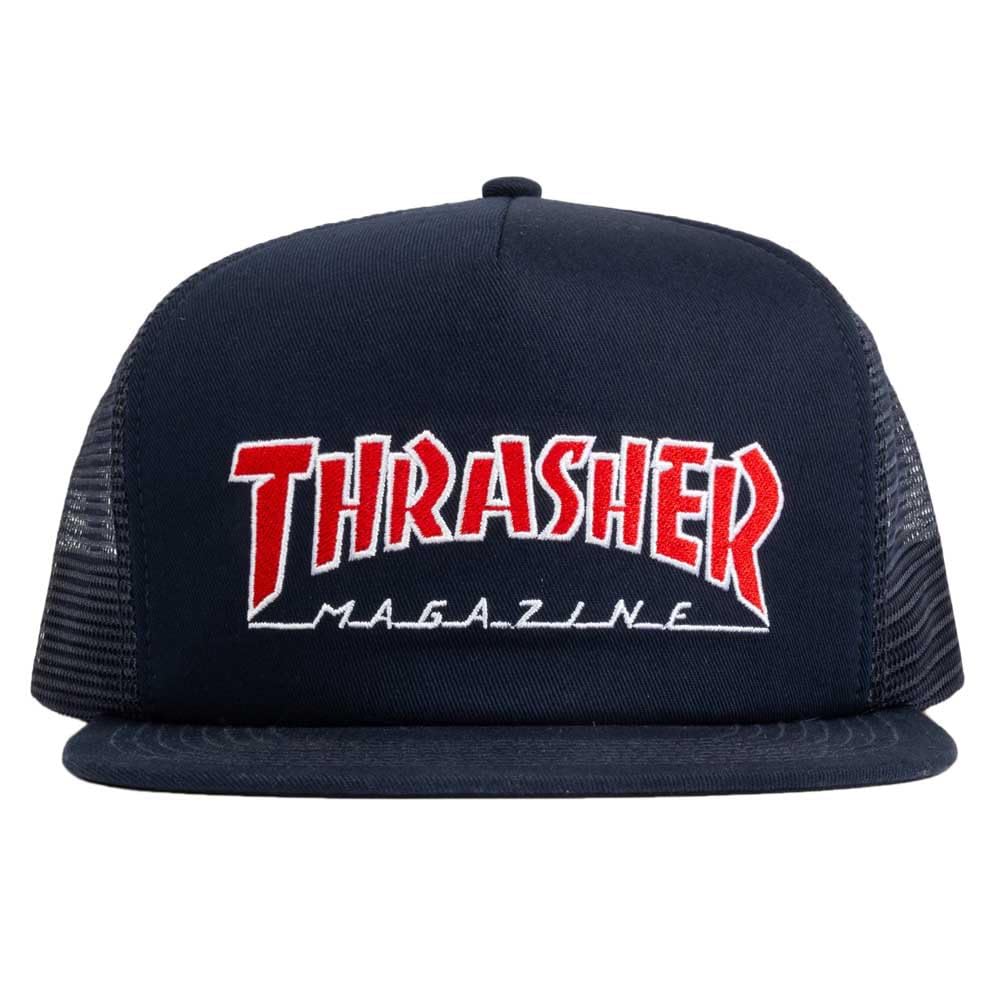 Thrasher Gorro de malla bordado, color azul marino
