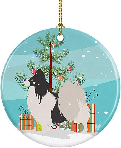 Miniatura 62 de Caroline's Treasures Adorno de cerámica con cola de perro pastor inglés antiguo para colgar en el árbol de Navidad, para el hogar, Navidad, fiestas