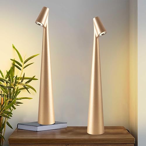 Miniatura 8 de Juego de 2 lámparas de mesa inalámbricas recargables con batería, lámpara táctil negra, lámparas de escritorio impermeables para lectura,