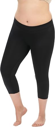 Dolfin Women's Solid Aqua Swim Capri Leggings Black