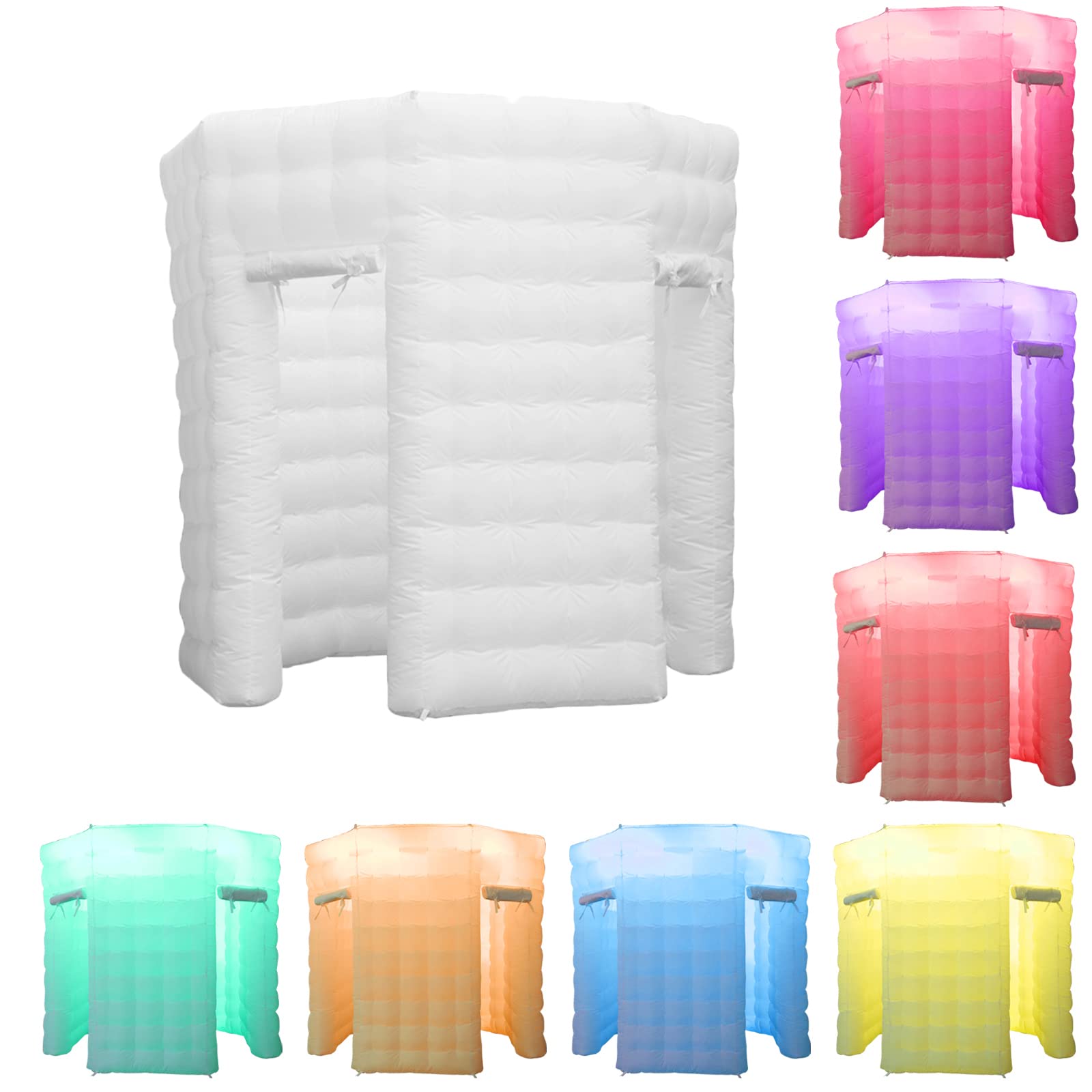 Photo 1 of Xmaybang Inflatable Octagonal Photo Booth Enclosure 2 Doors (White 8.2 X 8.2 Feet),with Led Light, Blower,for Advertising, Bars, Shopping Malls, Events, Trade Shows, Photo Booth Companies