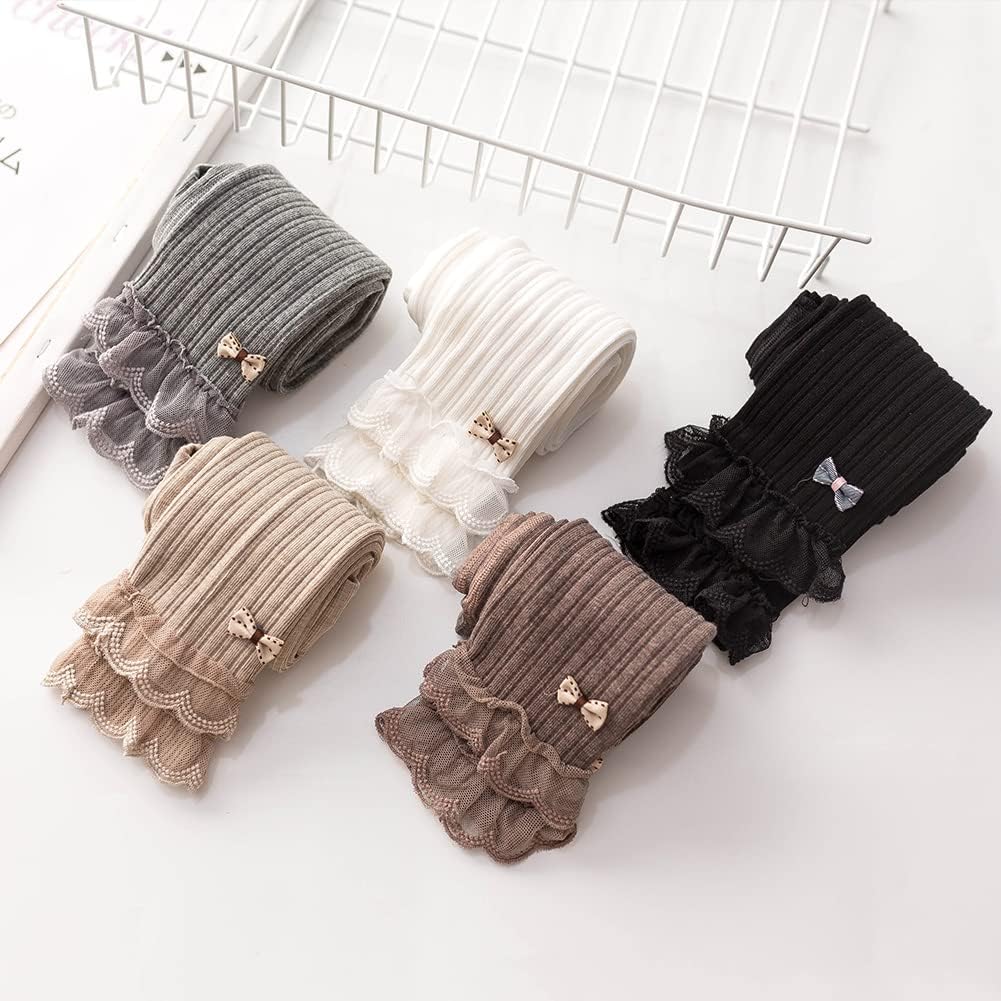 4 Pack Baby Girls Leggings Toddler Solid Cable Knit Basic Ankle Length Pants Kids Warm Footless Tights