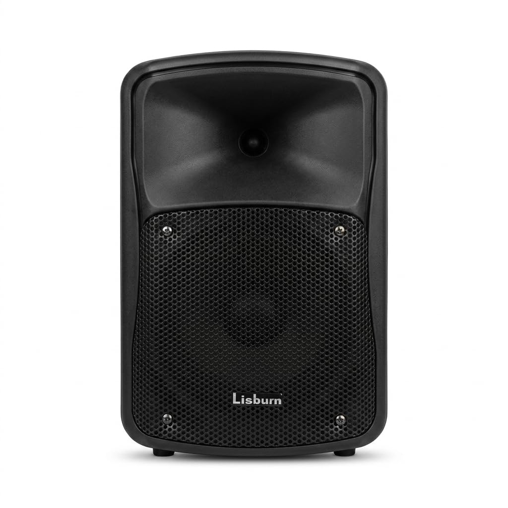 lisburn audio lb-6300 karaoke speaker, 6.5 inch portable bluetooth speaker with 2 wireless microphones, usb playback, recording, tws connectivity, pa system