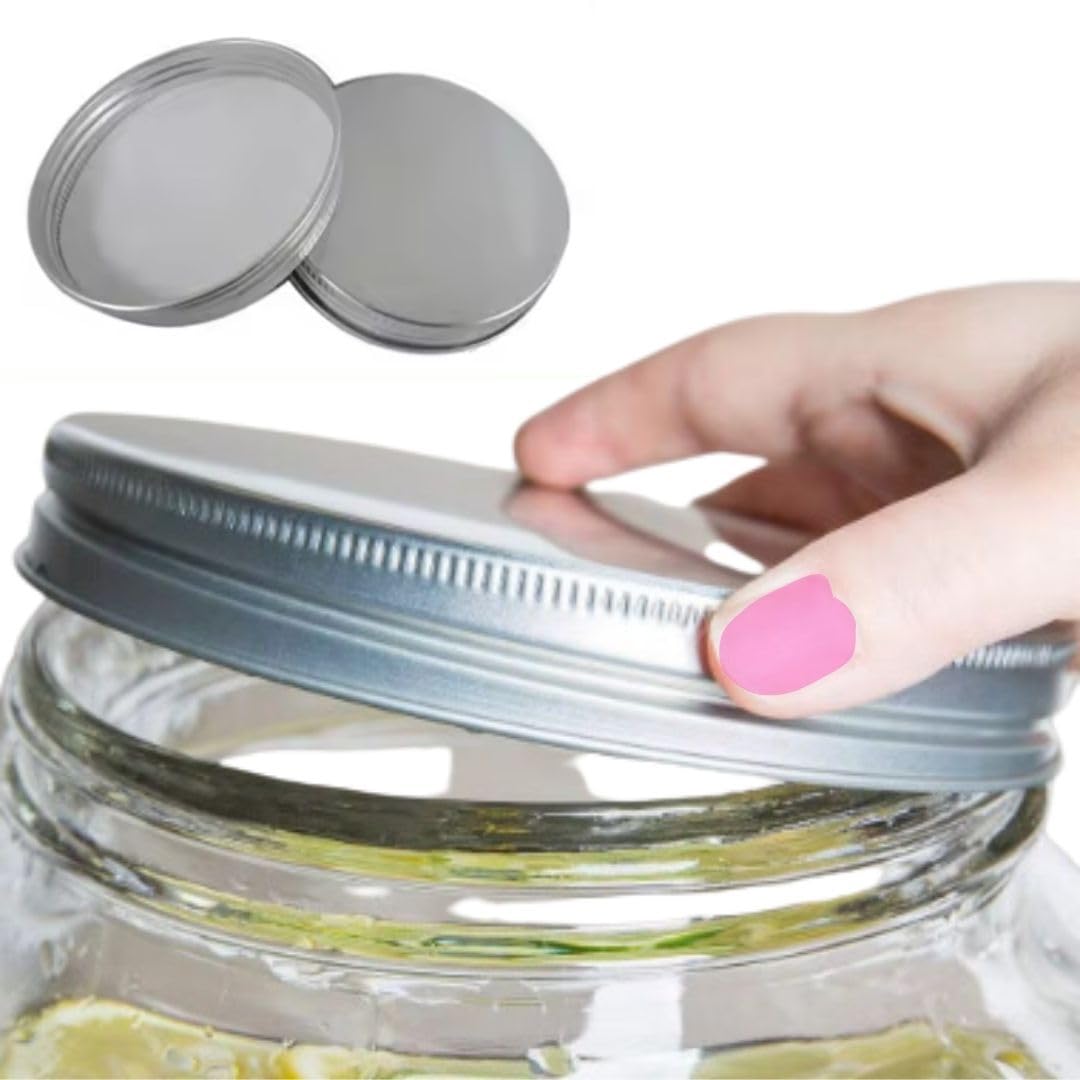 Replacement Glass Lid for Glass Beverage Dispenser, Glass Beverage Dispenser Lid For Iced Beverage Dispensers, Cookie Candy Jar, Universal Size Glass Lid (2 Gallon Mason Jar Lid (5 5/8 Inches))