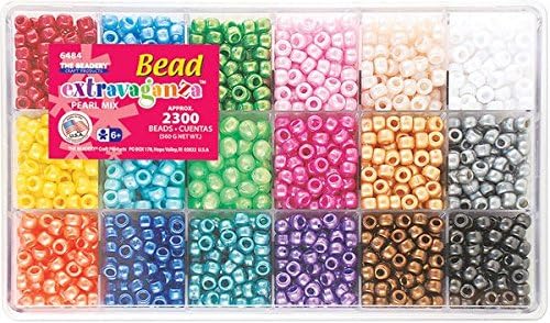 The Beadery Giant Bead Box Kit, 2300 Beads/pkg, Pearl