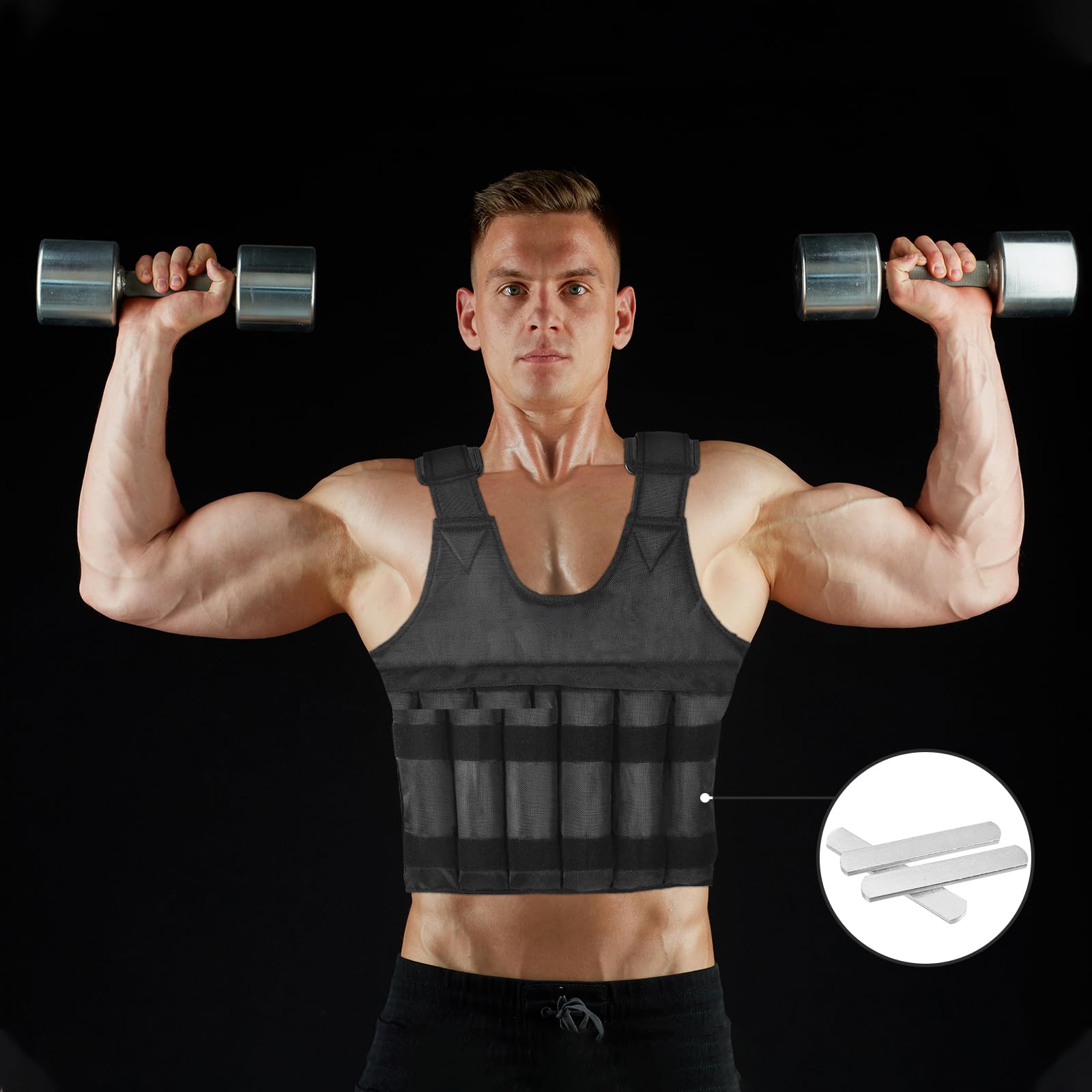 Lot de 10 plaques en acier pour musculation, poids de fitness mince