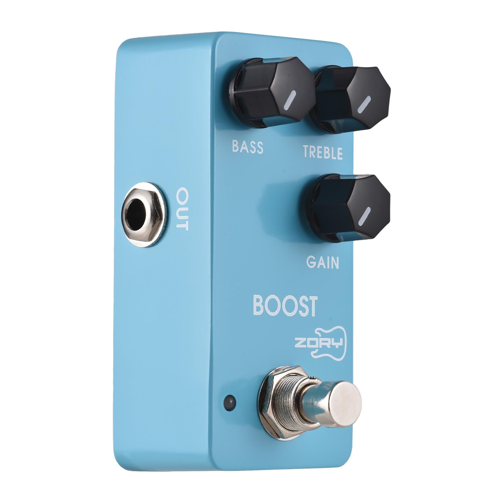 Btuty Guitar Boost Effects Pedal BASS/TREBLE/GAIN 2-Band EQ Control DC 9V 6.35mm Input/Output Interface Aluminum Alloy Electric Guitar Boost Effector with True Bypass : Everything Else