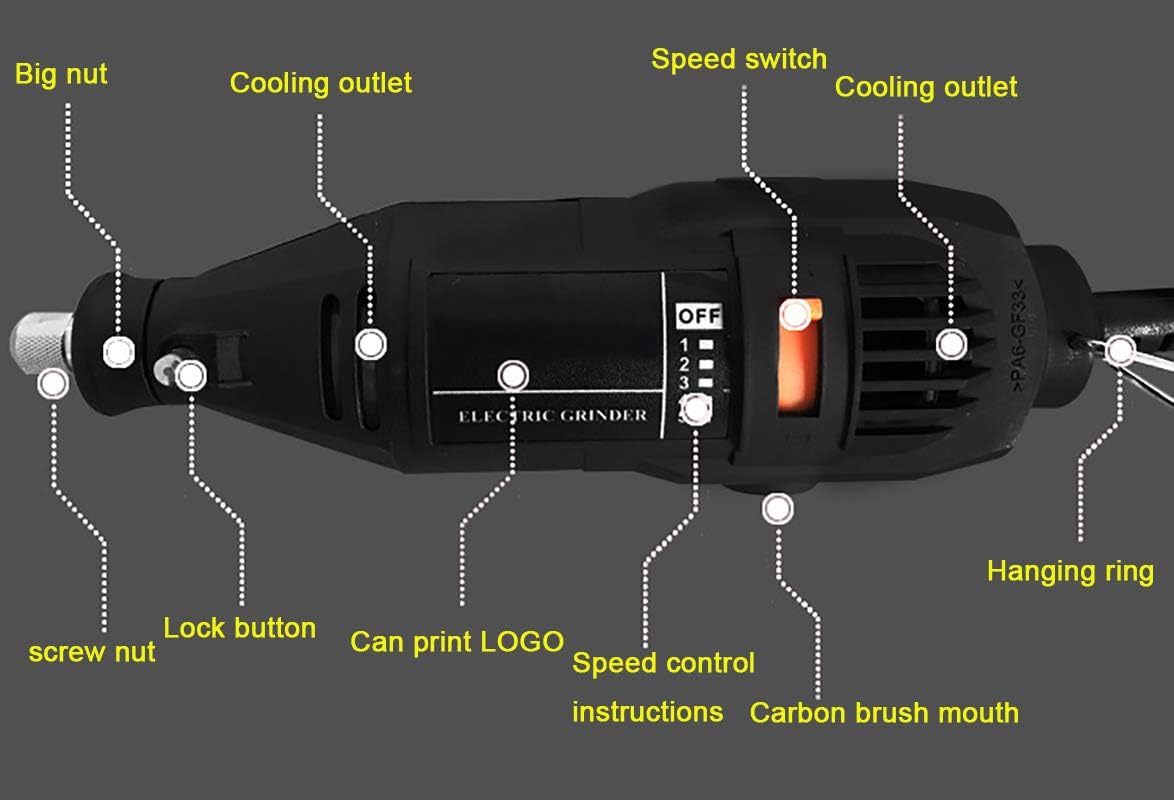 180pcs Speed regulating electric grinder jade jade carving machine metal cutting drilling electric grinder