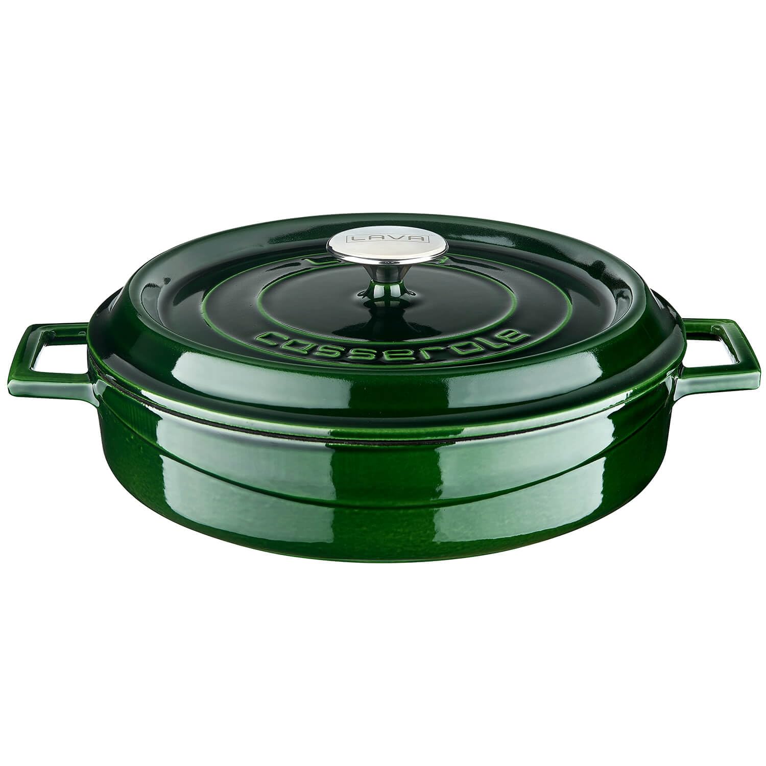 Lava Premium Serie - Mehrzwecktopf aus Gusseisen, rund, 28 cm, Majolik Grün