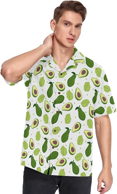 Avocado Fruit Leaves Hawaiian Shirts 