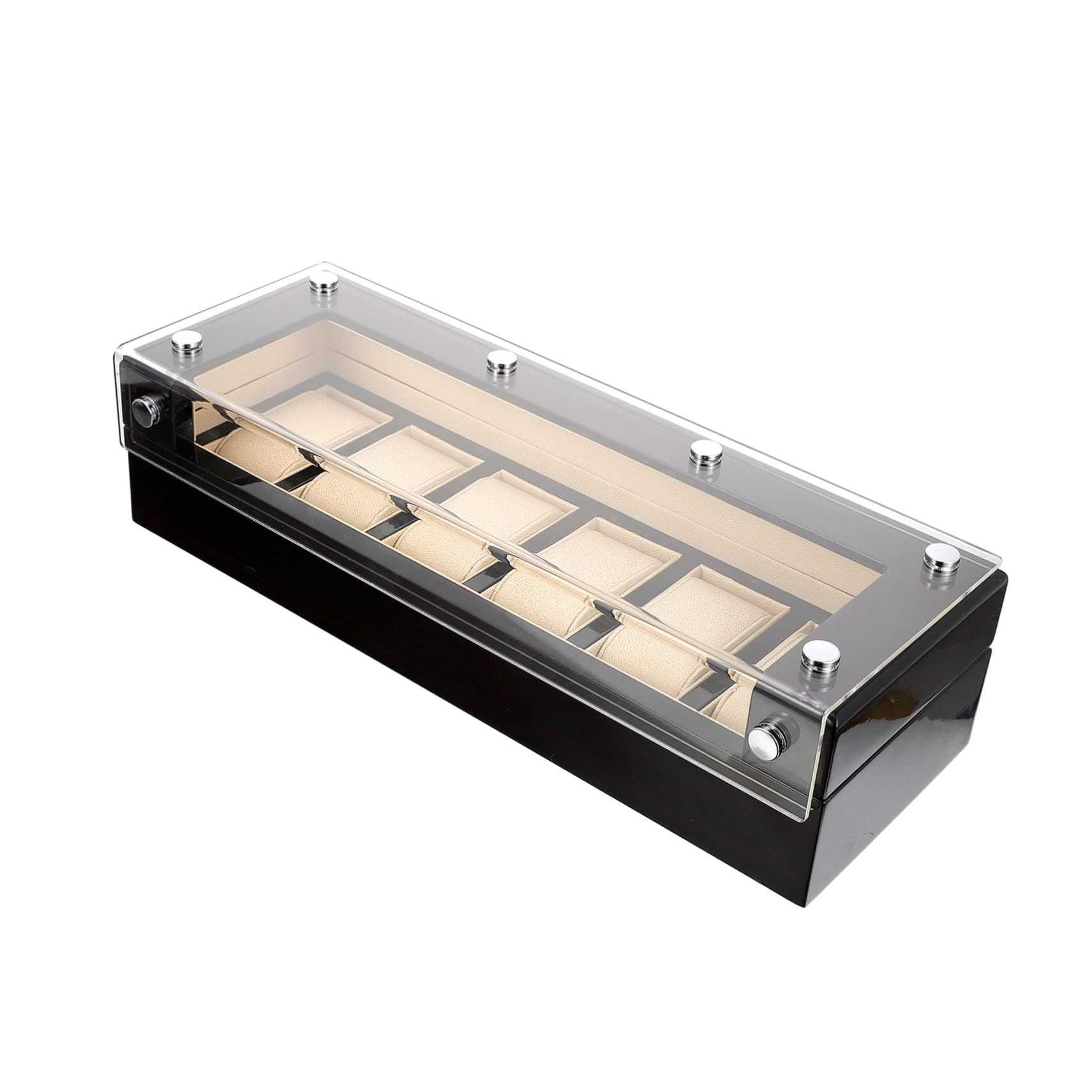 Beaupretty Schwarze Uhrenbox mit Fächern für Aufbewahrung und Display