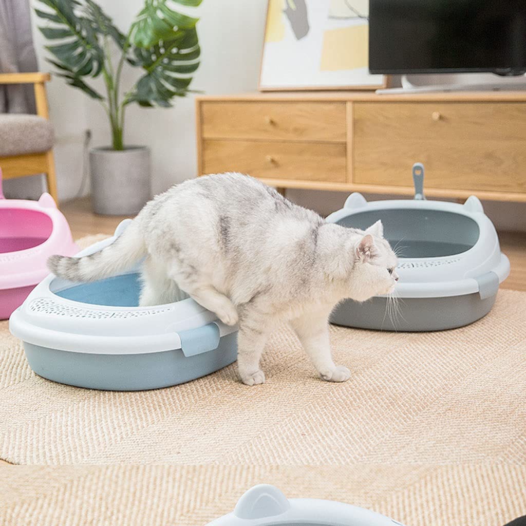 TOMYEUS Lettiera per Gatti Scatola di lettiera Semi-allegata Grande Box Deodorante a Prova di Spruzzi WC Semplice e Facile da Pulire for lettiere Gattino Toilette per Gatti (Size : F)