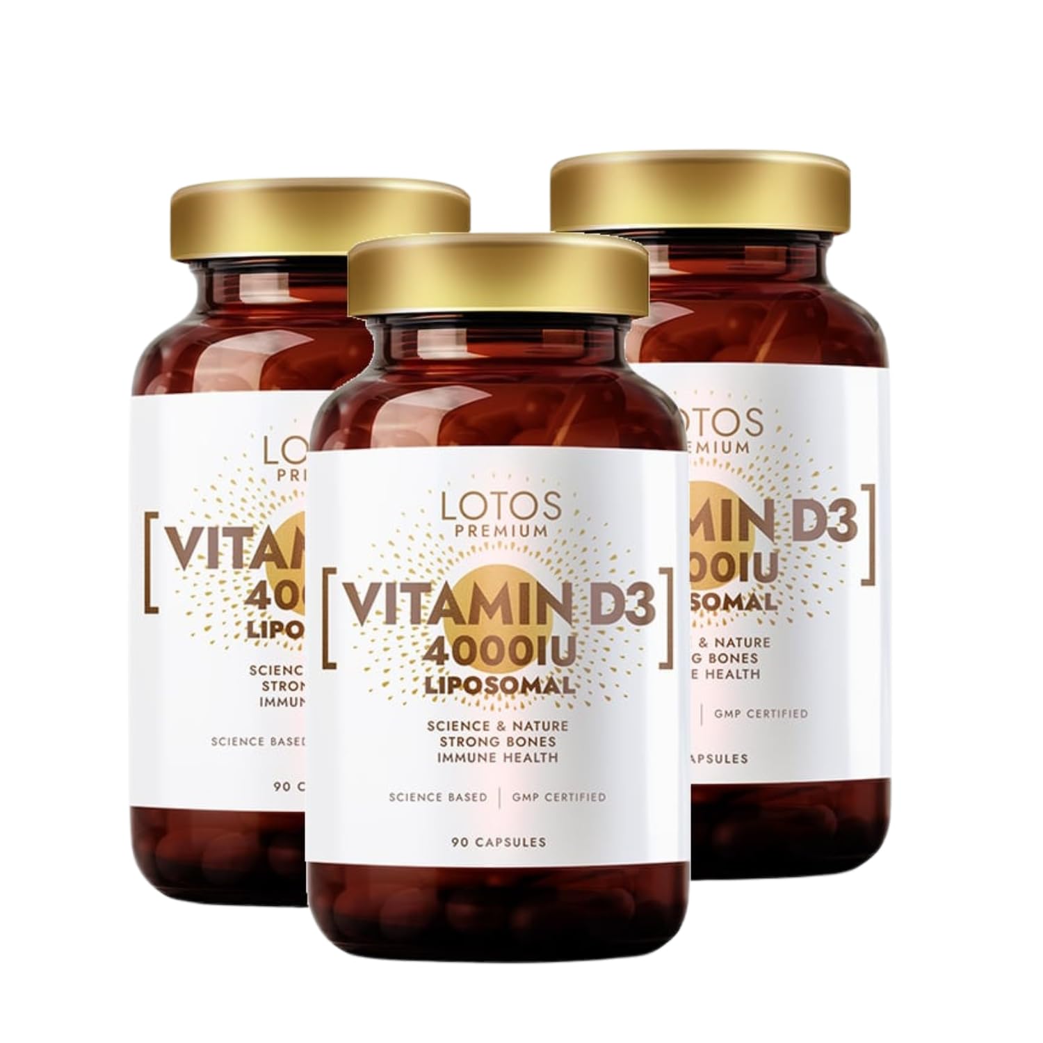 Liposomales Vitamin D3 – 90 Kapseln - 3er-Pack - Vitamin D für Immunsystem und Knochen - Hoch Bioverfügbares Vitamin D3 - GMP zertifiziert Qualitätssystem