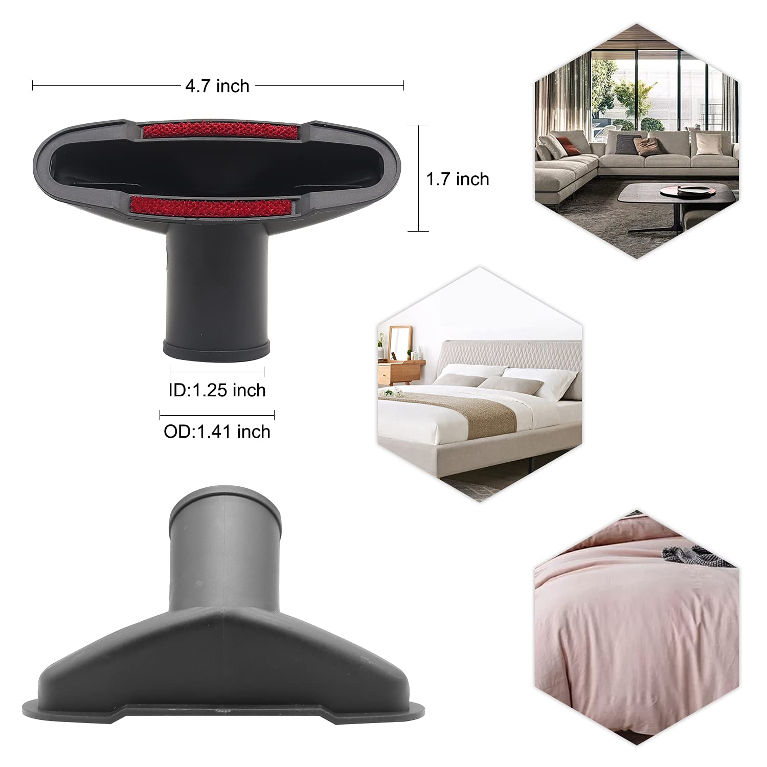 8 accesorios de vacío, kit de herramientas de limpieza de 1 1/4 pulgadas para accesorios de aspirador con varitas de extensión y adaptador de manguera de 32 mm y 35 mm