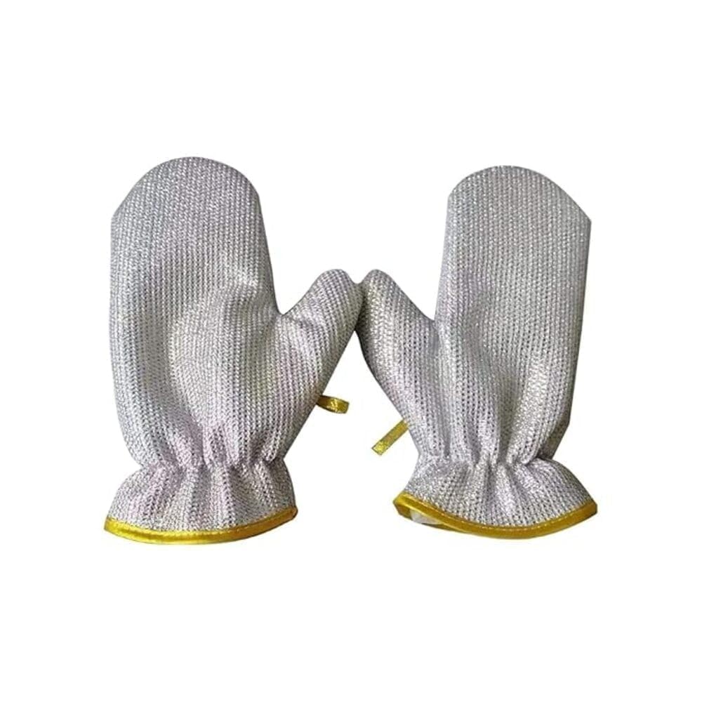Non-Scratch Wire Dishwashing Hand Gloves - Stainless Steel Scrubber Glove for Washing Dishes & Utensils, Machine Washable, Reusable Kitchen Glove Non-Scratch, MultipurposeCleaning Gloves (1 Pair)-image-1