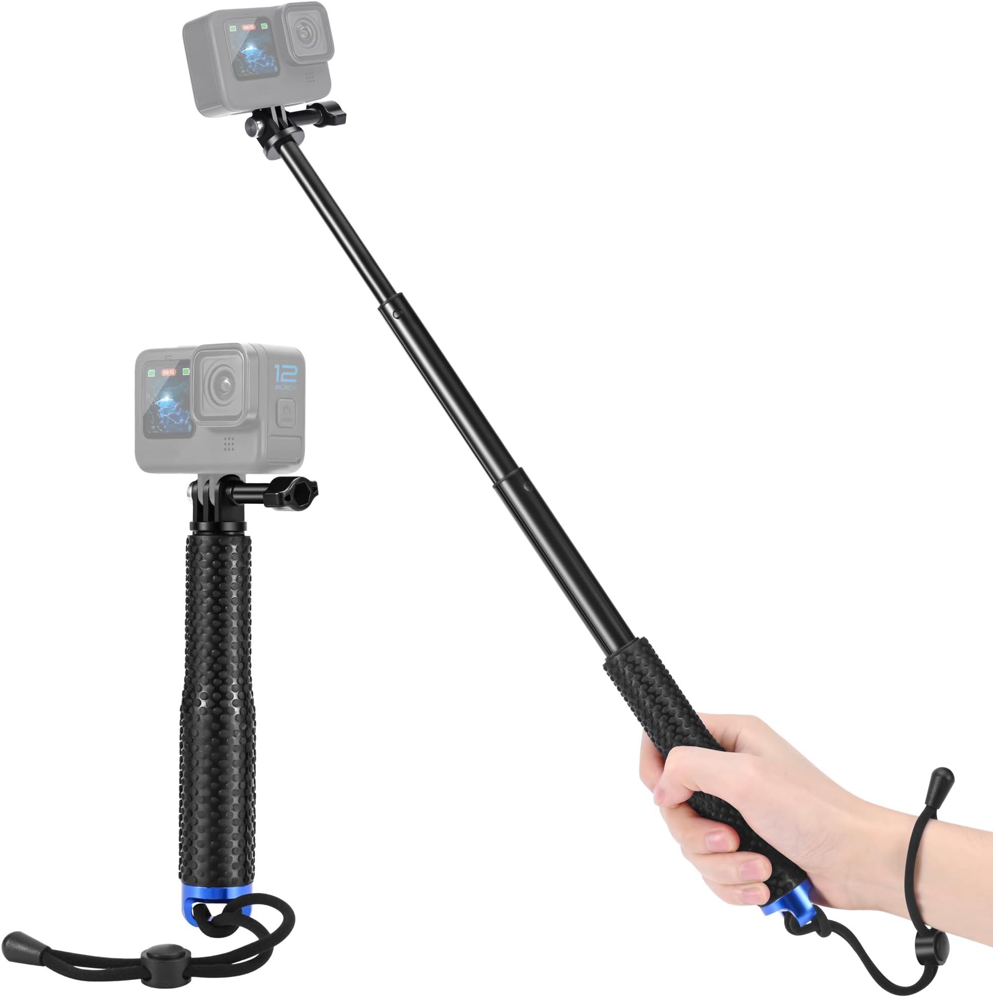 TELESIN Long Selfie Stick Pole Invisible- 3M/118 Inch Carbon Fiber