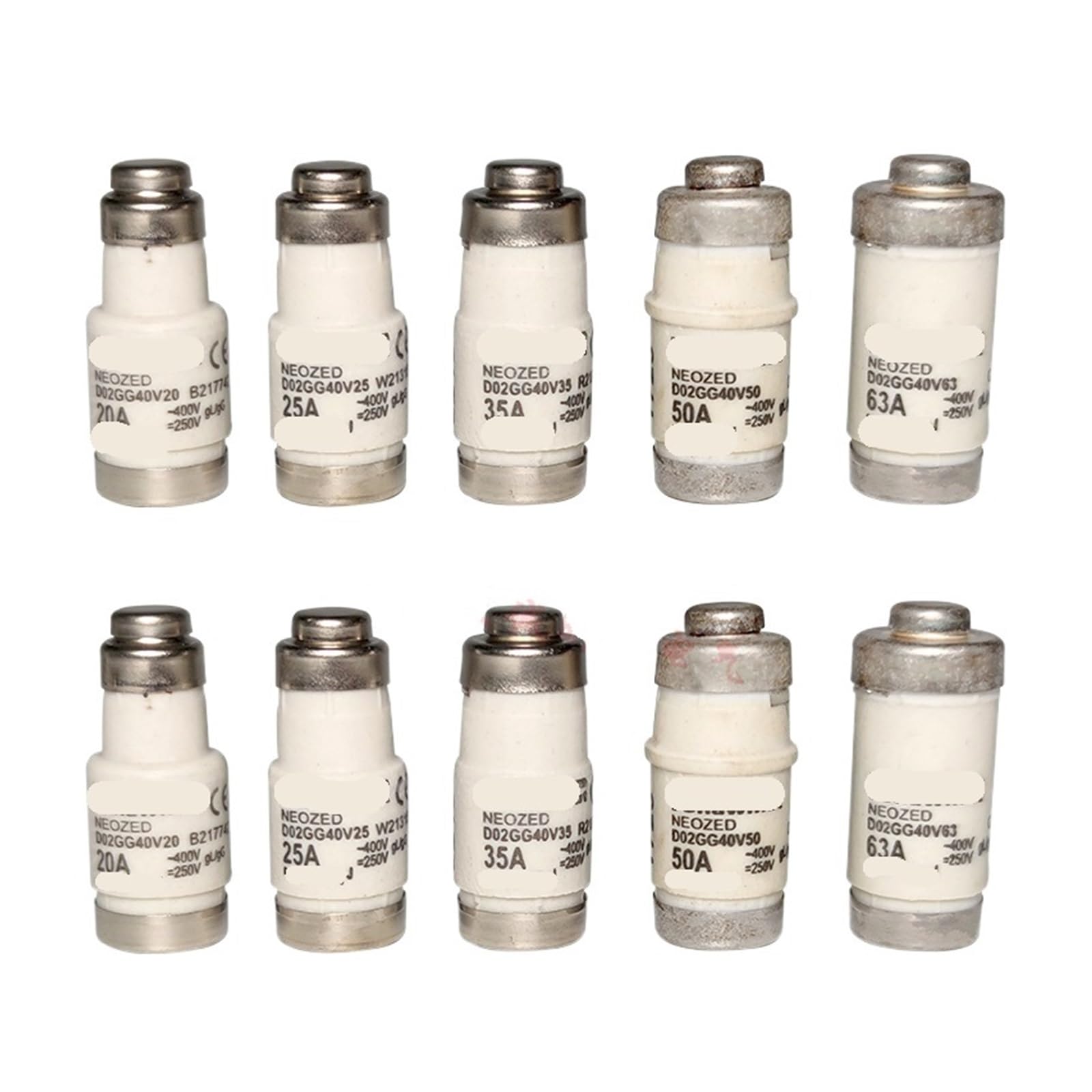 PJKTBEYI 2pcs Fuse 400V-250V D02 20A/25/35/50/63A(D02 35A)