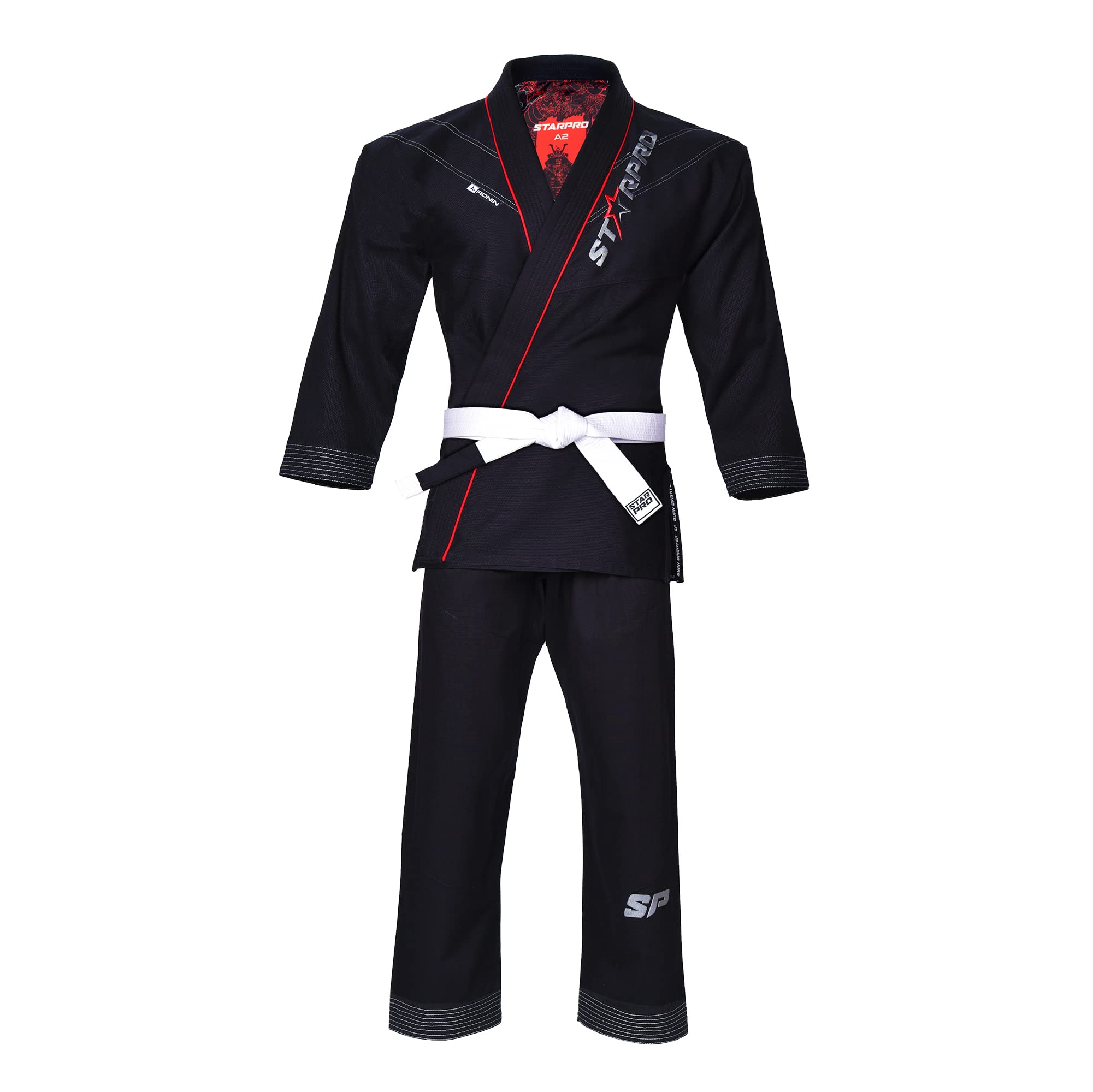 Starpro Ronin Preshrunk Premium Jiu Jitsu, BJJ Gi Molte Dimensioni e Colori Gi Jujitsu, Gi BJJ Leggero, Gi Jiu Jitsu, Gi Juijitsu, Gi BJJ, Gi BJJ Uomini