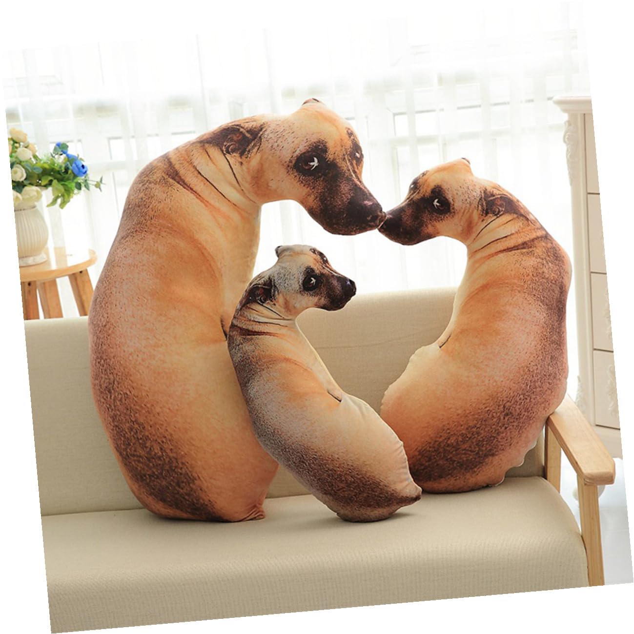 YARNOW 2 Cuscino Cane Simulazione Morbido Peluche Imbottitura PP Supporto per Letto Auto e Ufficio Decorazione Creativa e Regalo per