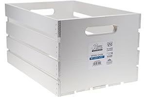 LEISURE ARTS White Wooden Crate: Elegance in Simplicity
