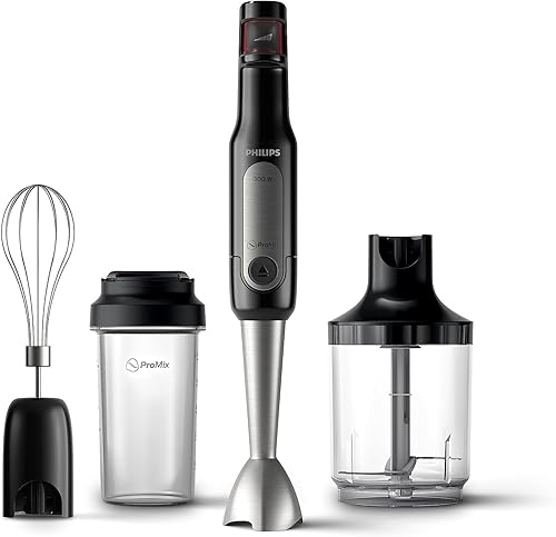 Philips ProMix Viva Collection - Batidora de mano, 300 W de potencia de mezcla, SpeedTouch, tecnología ProMix, vaso para llevar, fácil e intuitivo,