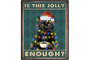 Black Cat Christmas Wall Art: A Festive Feline Addition to Your Holiday Decor