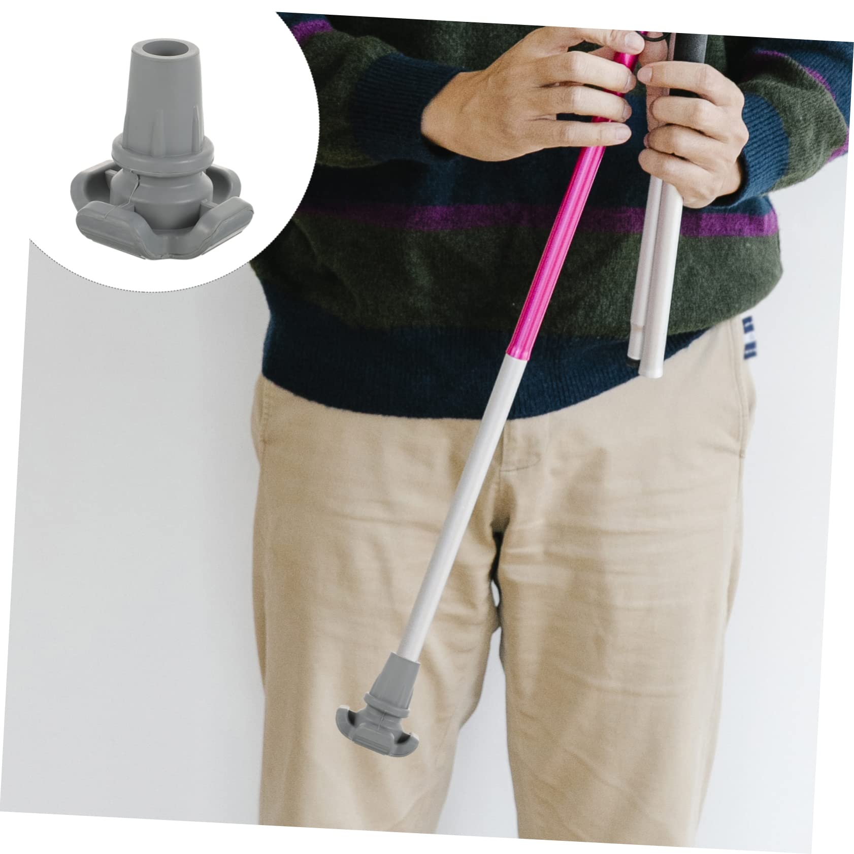 BEBEMOKO Crutch Accessories Non-Slip Foot Pad Replacement Tips for Walking Sticks Elastic Snowshoeing Hiking