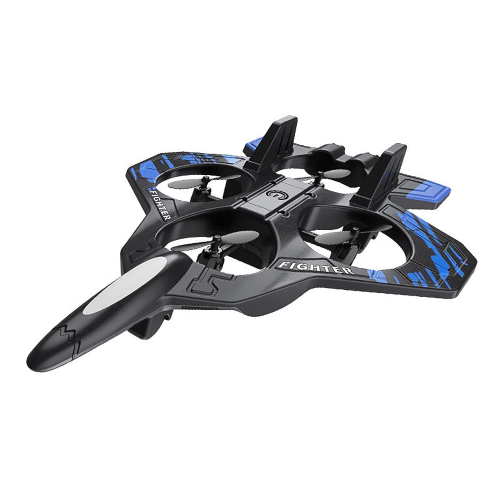 Milageto Avión Teledirigido de Fija Planeador RC de Espuma con Función Luces Nocturnas Control Fácil y Resistente Adecuado para Principiantes, Azul