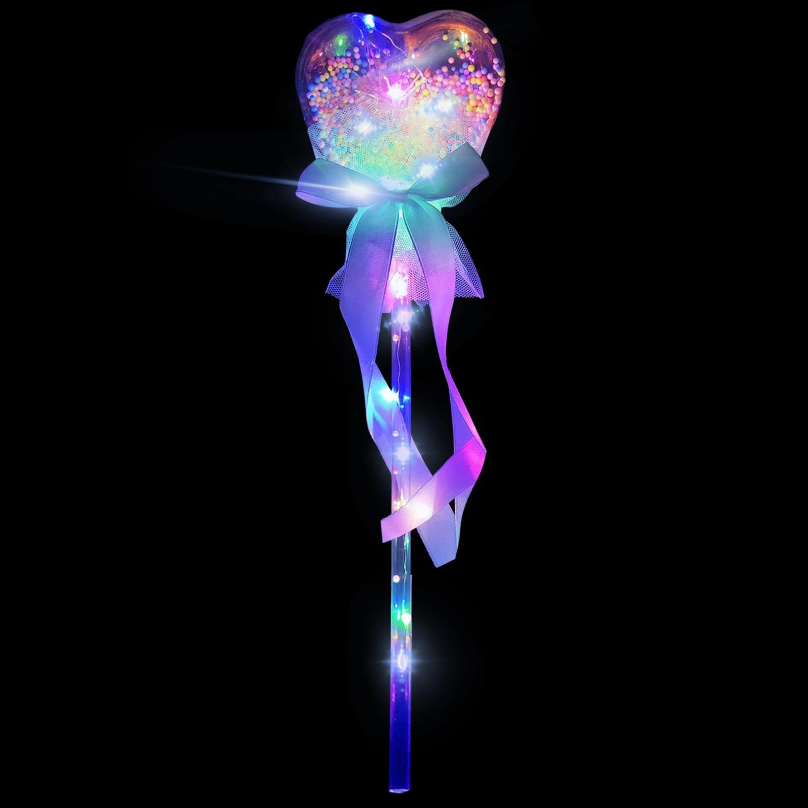 Ghirting Princess Magics Wand, Light up LED Wand Magics Light Toy, Handheld Princess Wand Stick for Girl's Costume Role Play Show Cosplay Birthday Party Favor