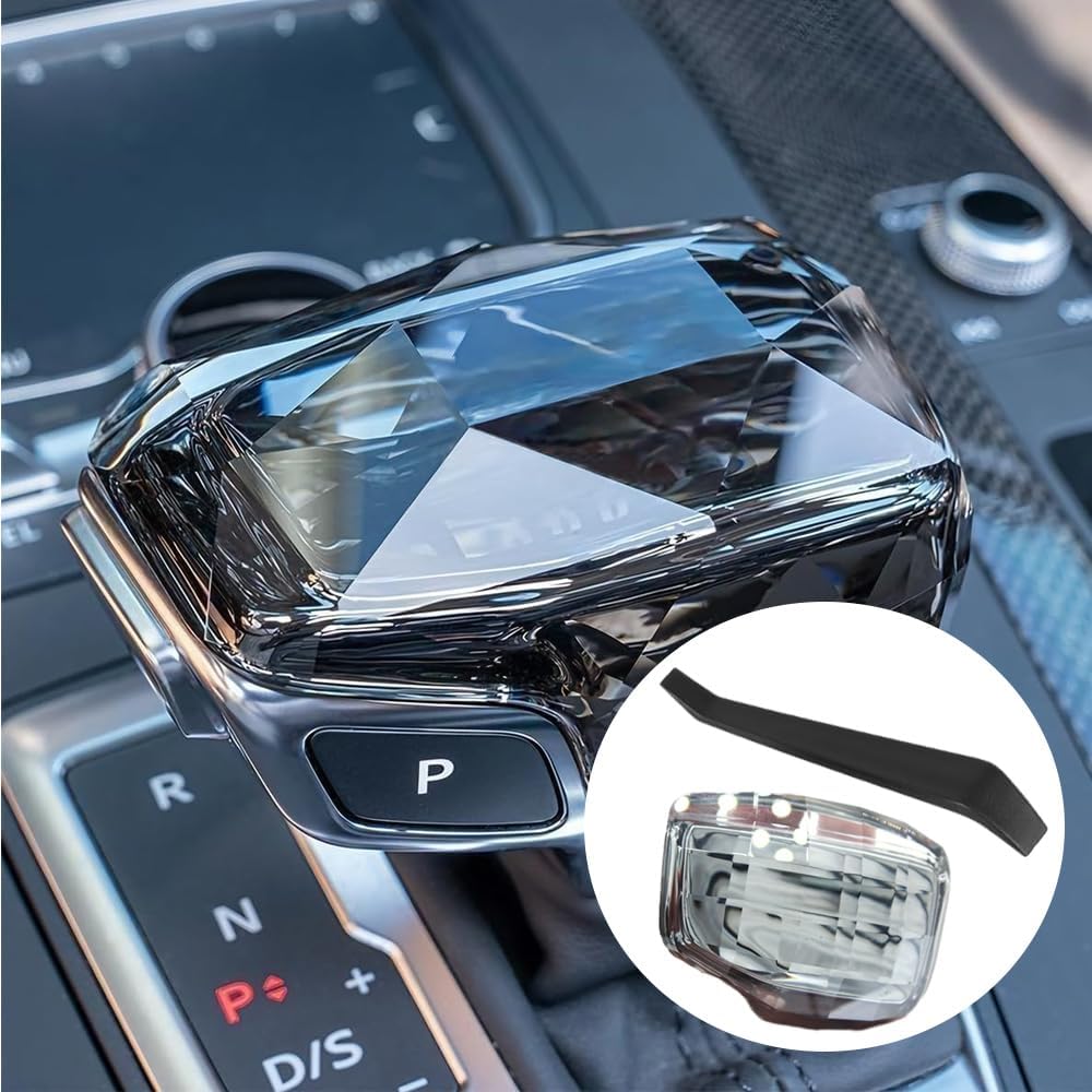 Crystal Shift Knob Cover, Crystal Gear Shift Knob, Compatible with Audi A4 B9 2017-2025, Compatible with Audi A5 2017-2025, 1 pc