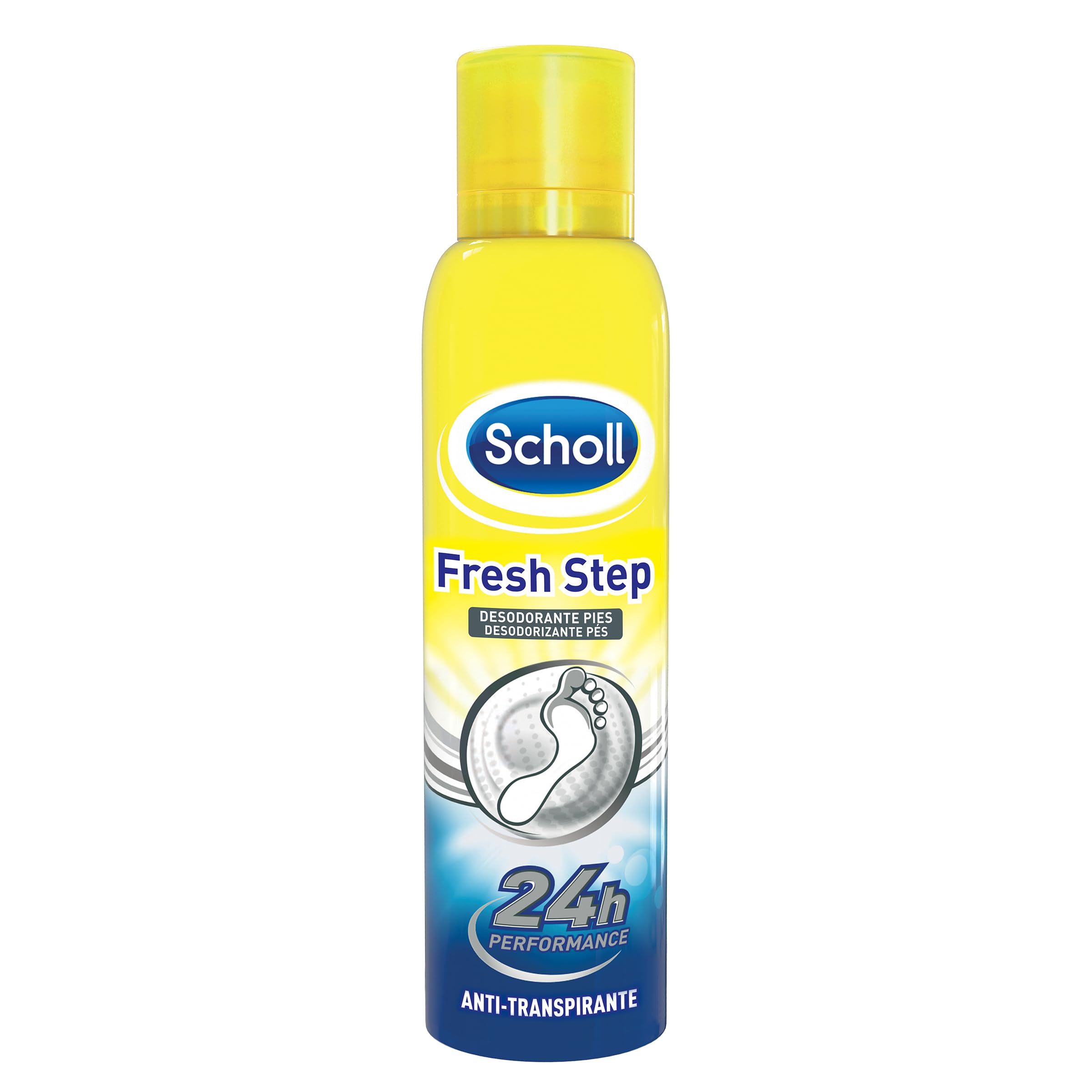 Dr. Scholl's Fresh Step, Desodorante para Pies con Fórmula Antitranspirante, Neutraliza el Olor por 24h y Absorbe la Humedad y el Sudor, 1x150ml