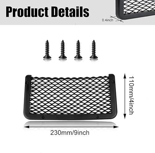 Miniatura 2 de 2 piezas grandes de marco de plástico ABS redes de carga automotriz bolsillo de red para el coche, soporte de red de malla para automóvil,