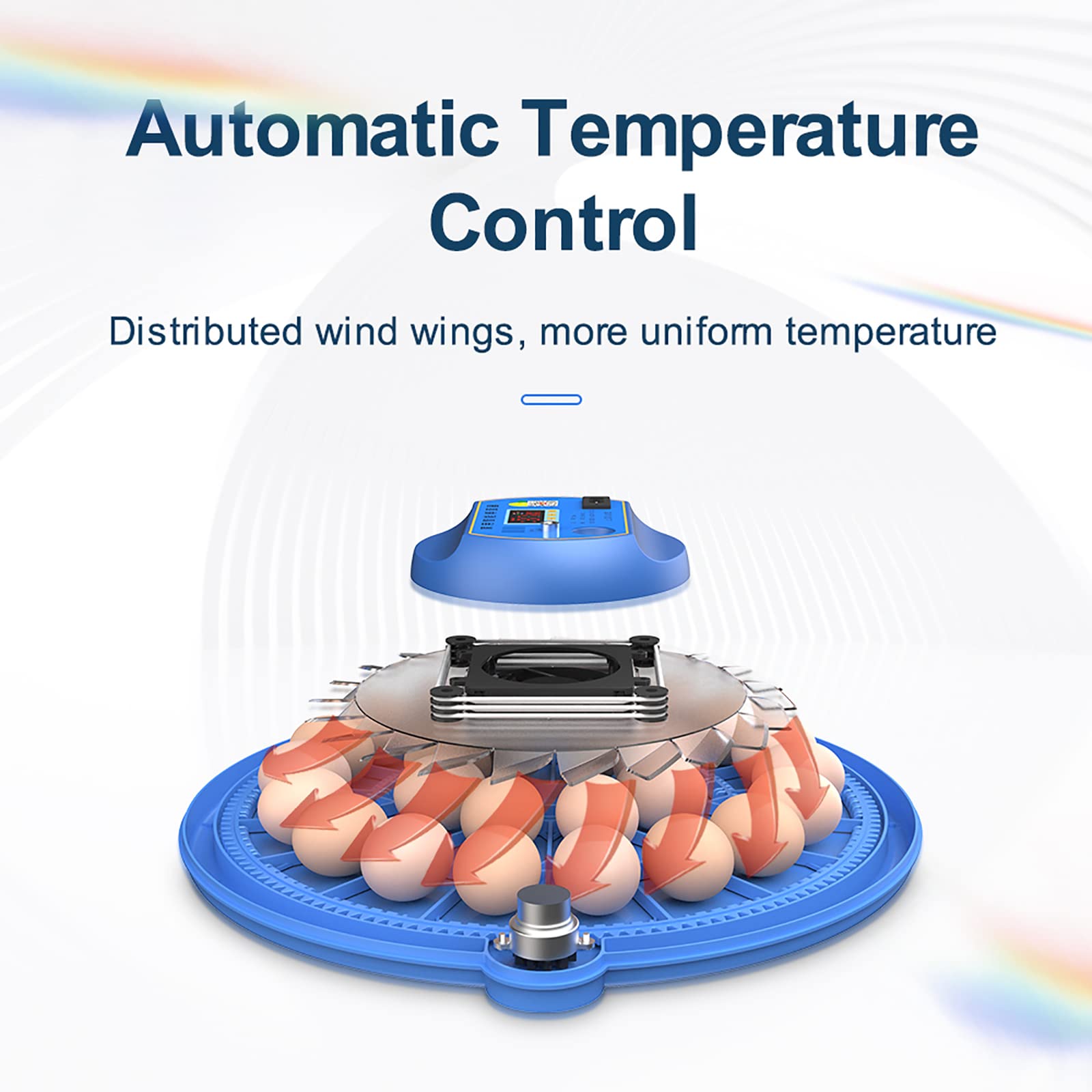 Eierinkubator, Automatischer Klappbrüter Für 30 Eier Mit LED-Kaltlichtquelle, Schlupf-/Schlüpf-/Brutfunktion 3 In 1, Automatische Wassernachfüllung, Intelligente Temperaturregelung