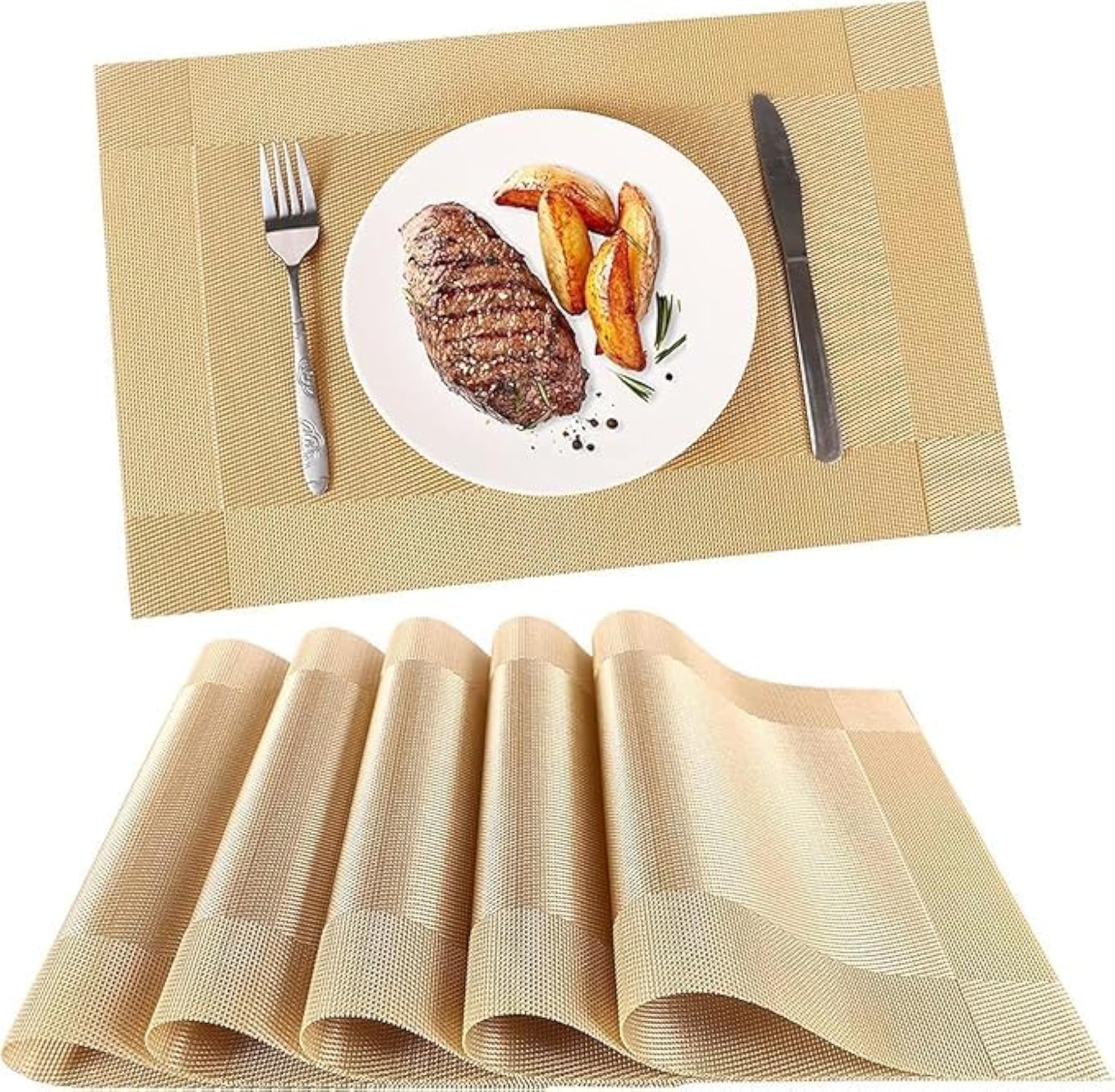 Golden Table Mats Set of 4