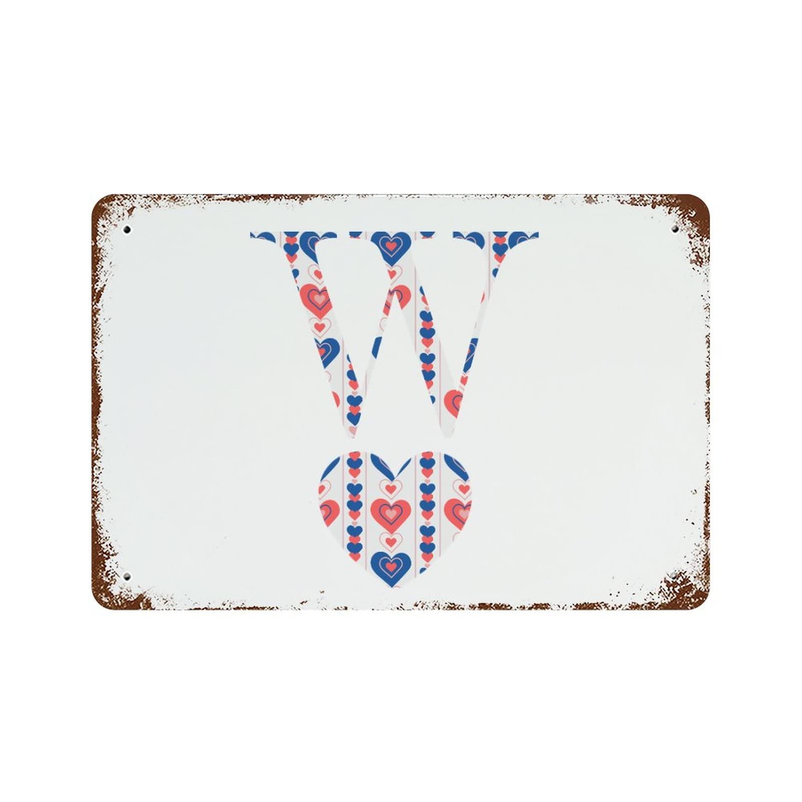 Plaque en aluminium monogramme Saint-Valentin : décoration murale haut de gamme 30x45 cm motif cœur