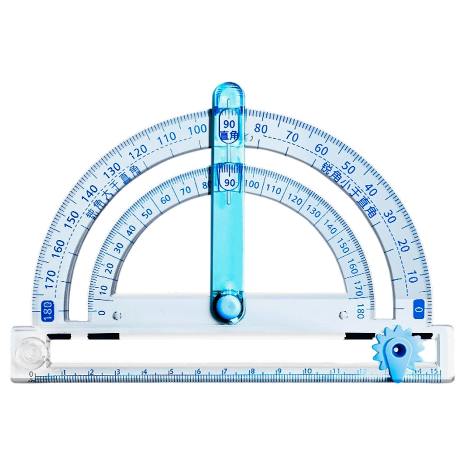 Jazuaiao Professional Protractor Angles Measuring Tool with Circular Drafting Ruler for Technical Drawing Engineering Marking Measuring Tool for Engineering Drawing