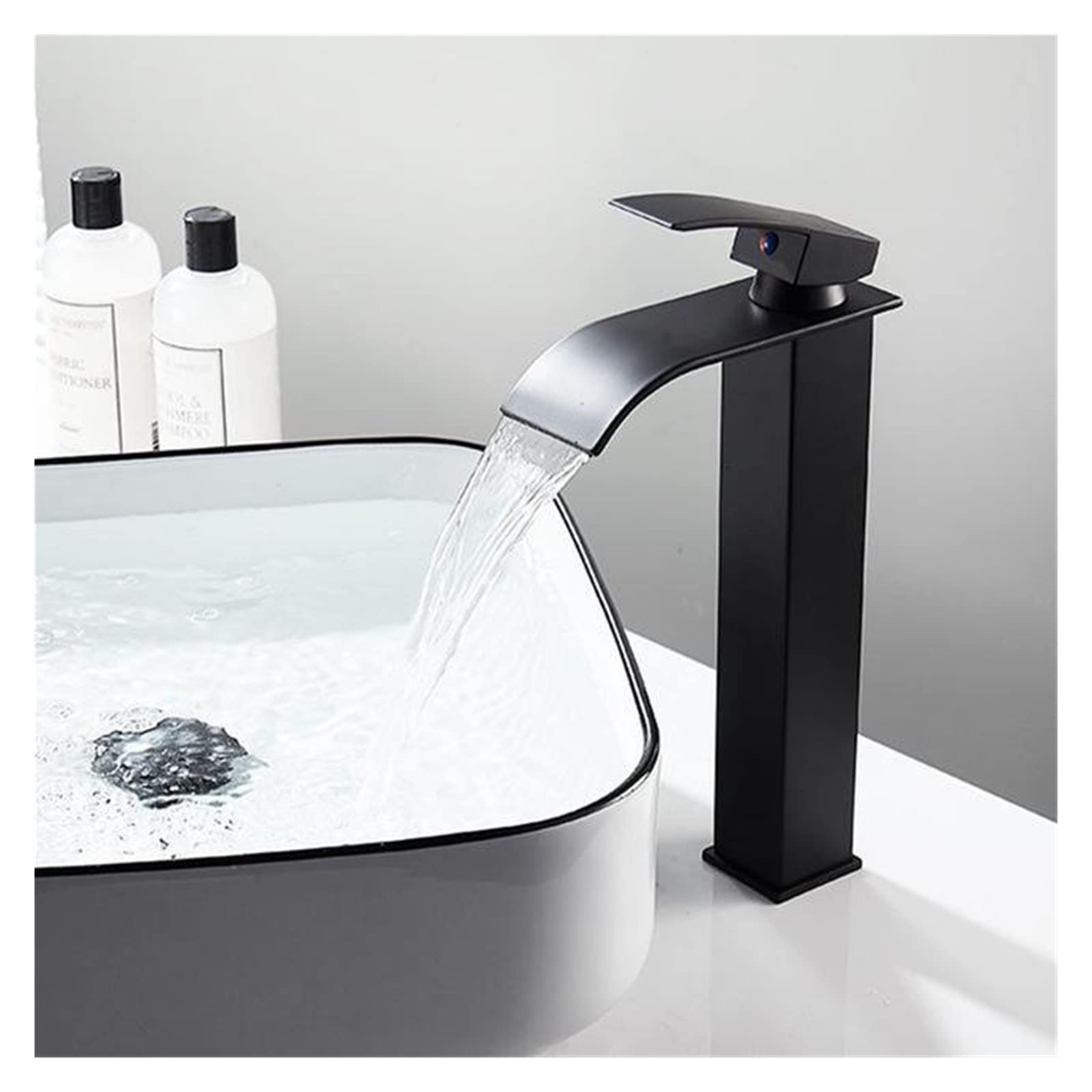 Robinet de lavabo cascade anti-éclaboussures en laiton sain pour évier