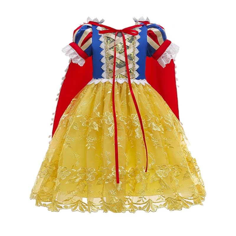 LAFIESTA Snow White Costume for Girls 3-7 Years – Snow White Dress and Red Cape Halloween Costume for Girls – Snow White Costumes for Kids & Toddlers Kids' Dress Up & Pretend Play