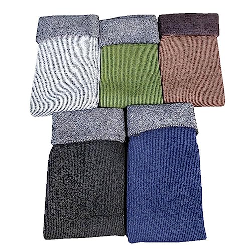 Meia Masculina Térmica Canelada com Pelúcia Fleece Frio Intenso: Kit 2 pares cores sortidas Cano Méd