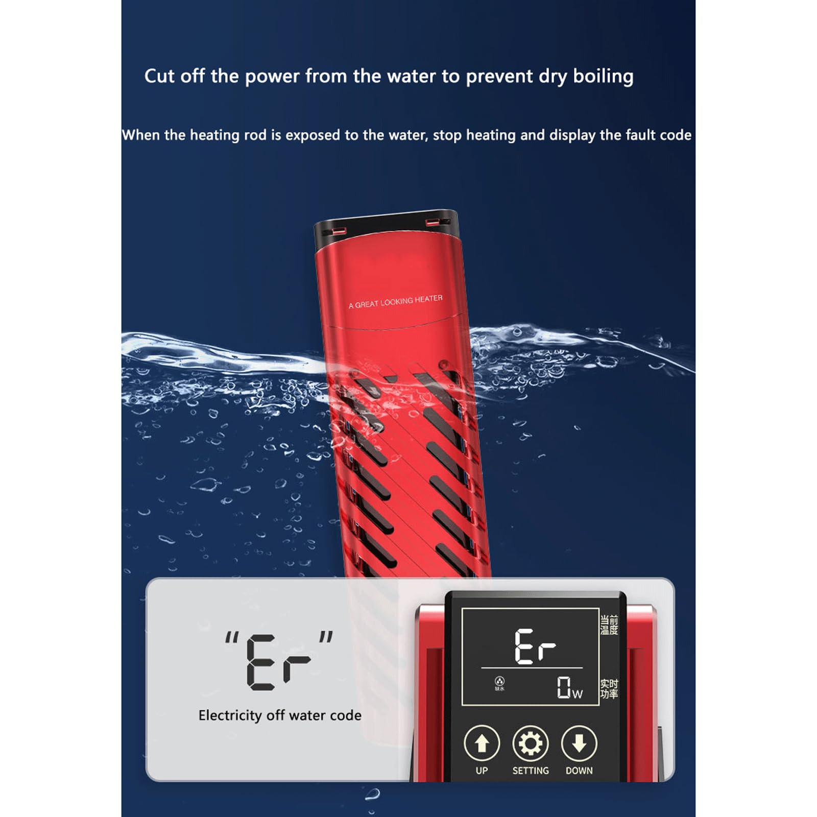 Riscaldatore a Risparmio energetico per Acquario Domestico, Inverter, riscaldatore a Risparmio energetico, Temperatura costante Automatica e Potenza Elevata, 1200 W (800 W)