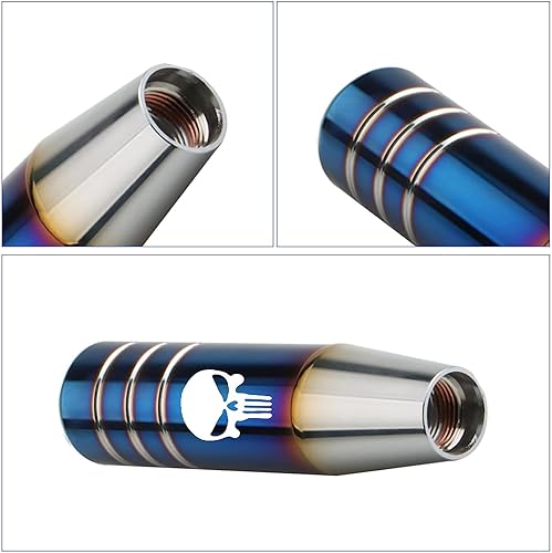 Miniatura 4 de GKmow Paquete de 1 pomos de palanca de cambios, palanca de cambios pesada de aleación de aluminio de calavera, mango de palanca de cambios de metal