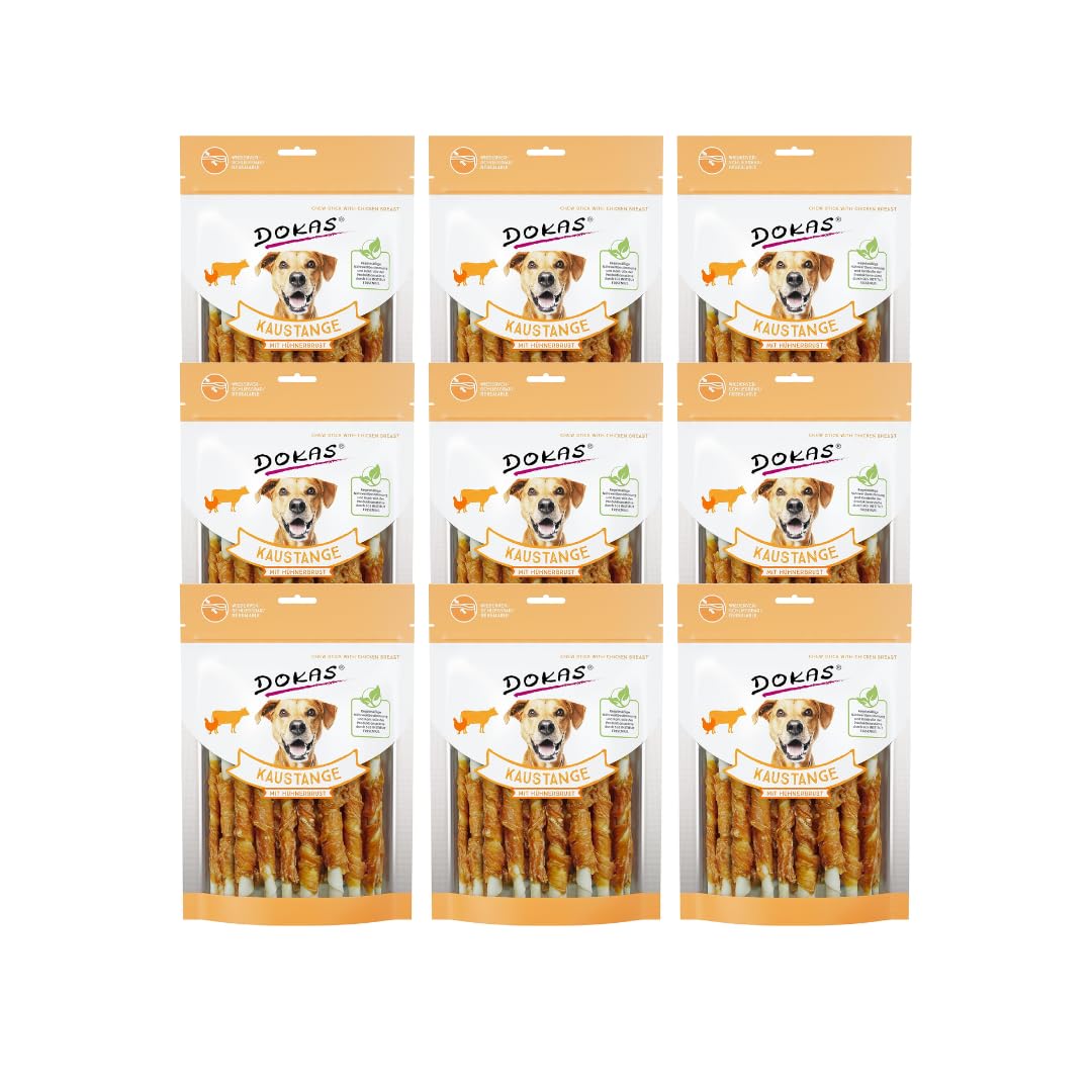Dokas Hunde Snack Kaustange mit Hühnerbrust 200g | 9-er Pack