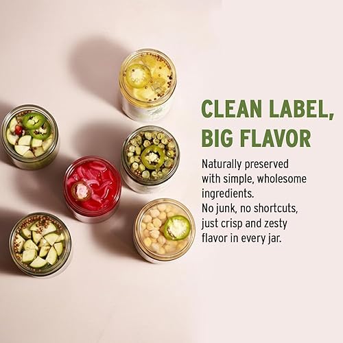 Miniatura 5 de Variedad gourmet en escabeche, paquete de 4, piñas, cebollas rojas y encurtidos de eneldo, sin azúcar, conservantes o colores artificiales,