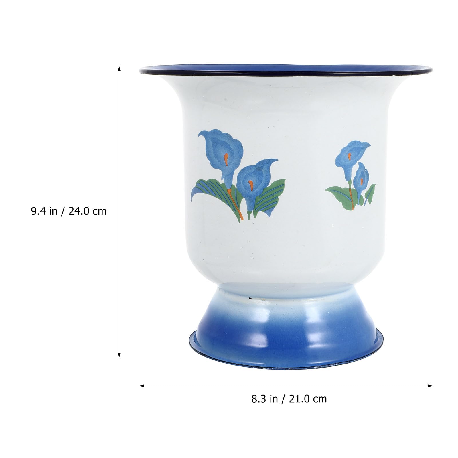 COLLBATH Vintage Emaille Nachttopf Weiß mit Praktischer Verarbeitung und Feiner Handarbeit Einfacher Urinal für Zuhause Robustes Material für Senioren und Kinder Zufälliger Stil